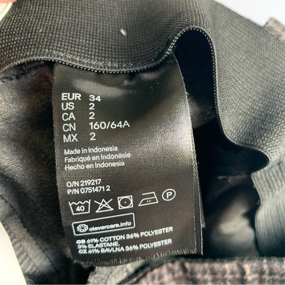 H&M Plaid Slacks Ladies Size 2 NWT Ankle Length - Picture 6 of 10